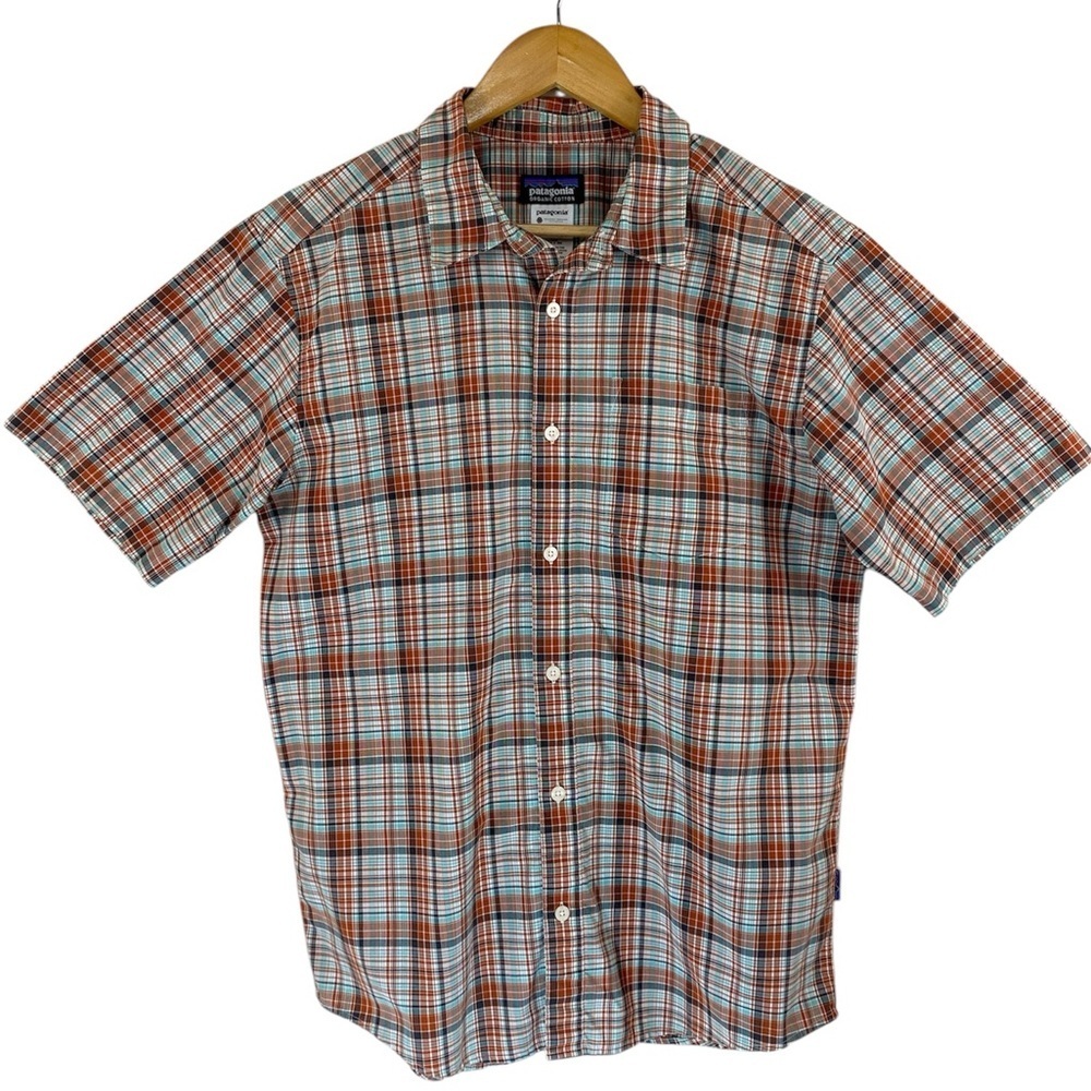 Patagonia Men’s Organic Cotton Shirt Size M Plaid Short-Sleeve Button-Up